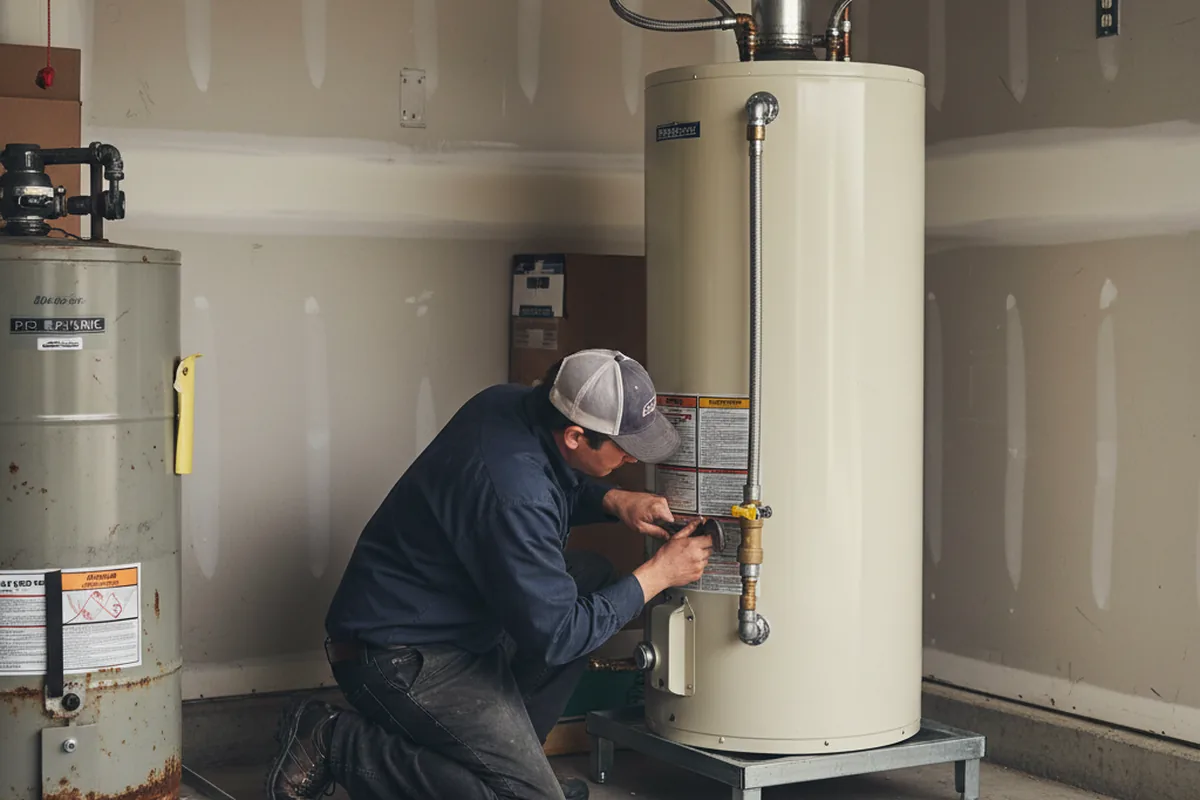 Water heater and shutoff valve replacement in Wapakoneta